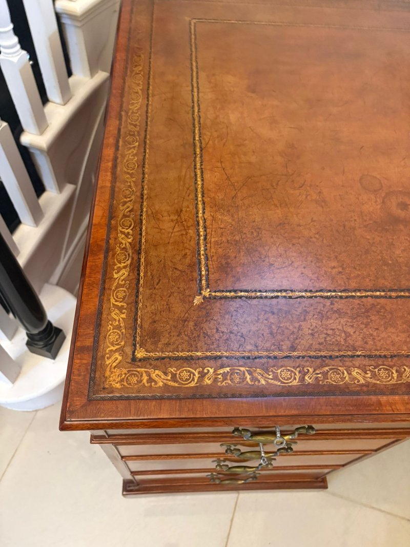 Antique Edwardian Quality Mahogany Partners Desk